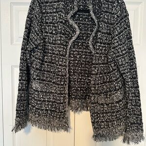 Chic Black and White Tweed Jacket